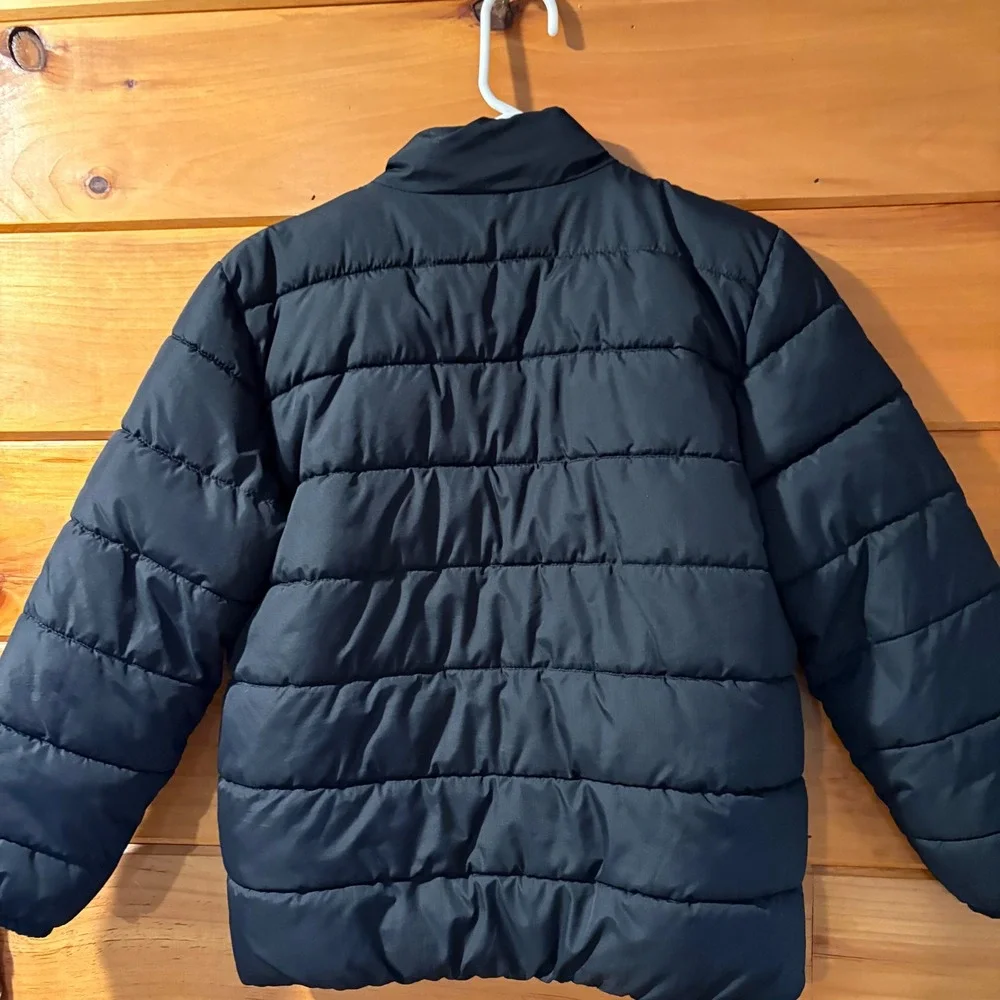 The Children's Place Boys Black Puffer Jacket Size L 10/12 Full Zip Quilted Coat